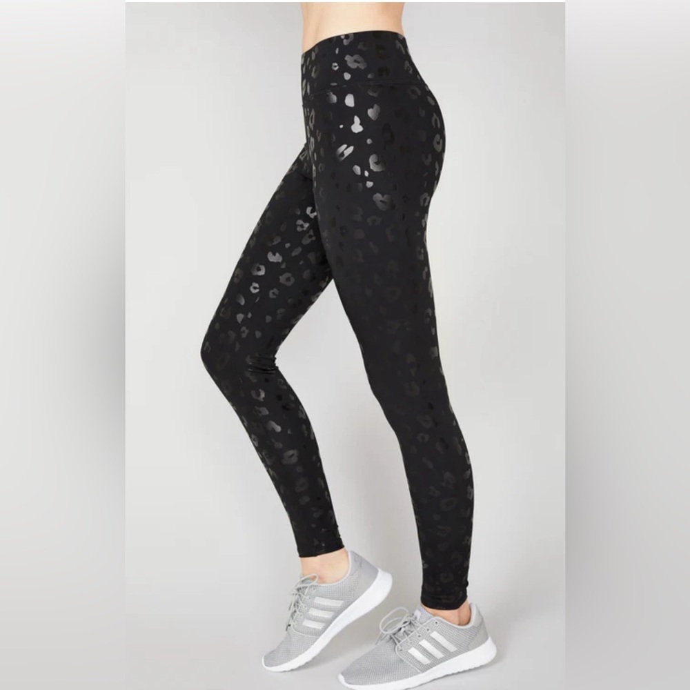 Terez Uplift Leggings in Black Cheetah Foil